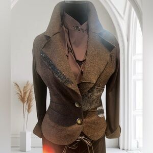 NWOT Elegant Italian Brown Women's Jacket